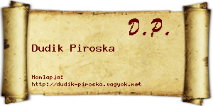 Dudik Piroska névjegykártya